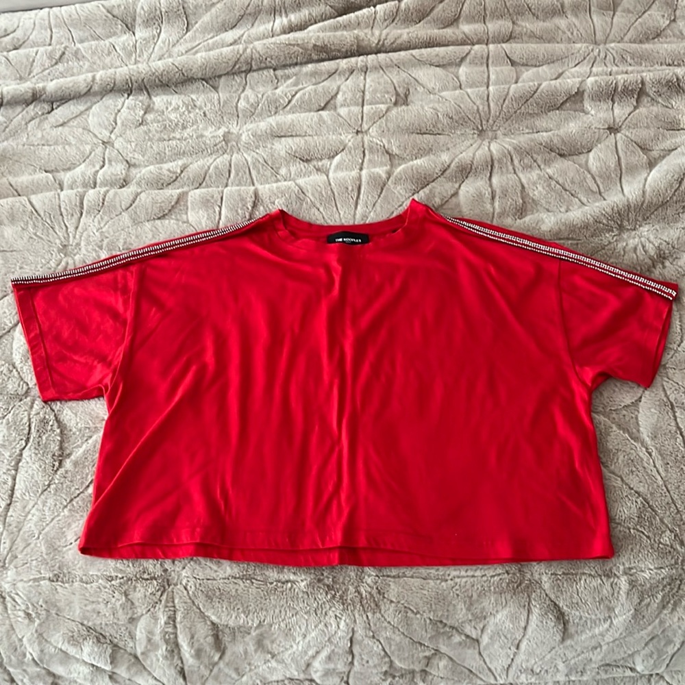 THE KOOPLES (2) red t shirt with diamonds